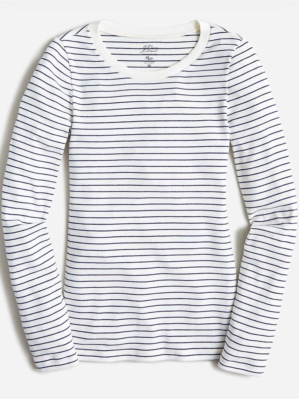 J. Crew Perfect-fit long-sleeve crewneck T-shirt in stripe